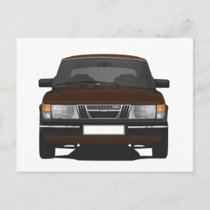Saab 900 turbo (brown) postcard
