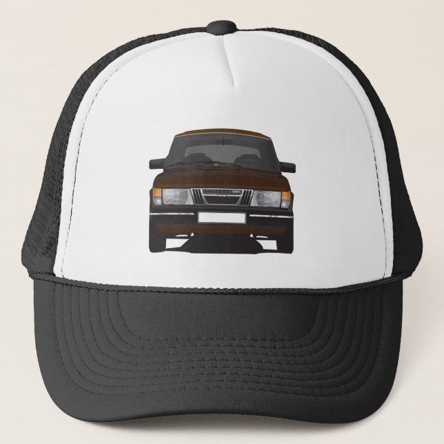 Saab 900 turbo (brown) trucker hat (Front)