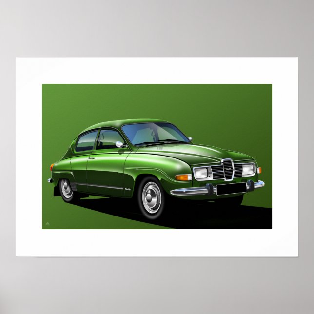 SAAB 96 Illustration Poster (Front)