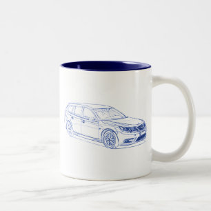 Saab 9-3 Combi 2009 Two-Tone Coffee Mug