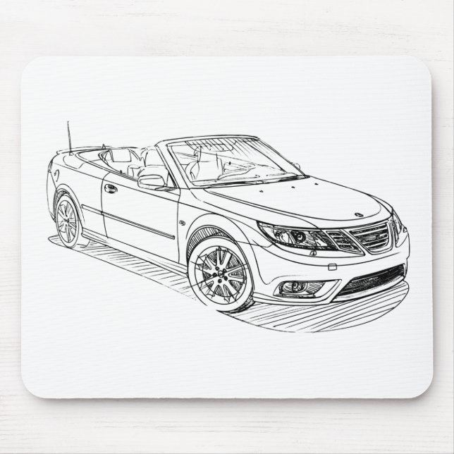 Saab 9-3 convert 2008 mouse pad (Front)