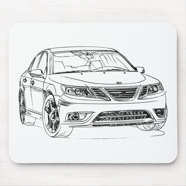 Saab 9-3 Turbo X 2008 Mouse Pad (Front)