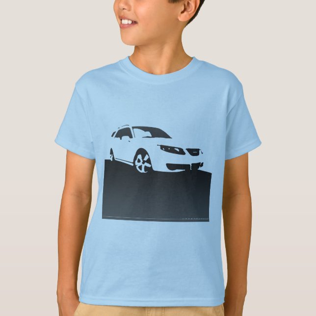 Saab 9-5 Aero front - Charcoal on light bkgd T-Shirt (Front)