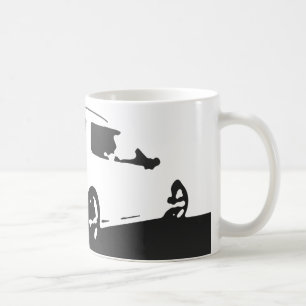 Saab 9-5 Aero rear - Charcoal on light backround Coffee Mug