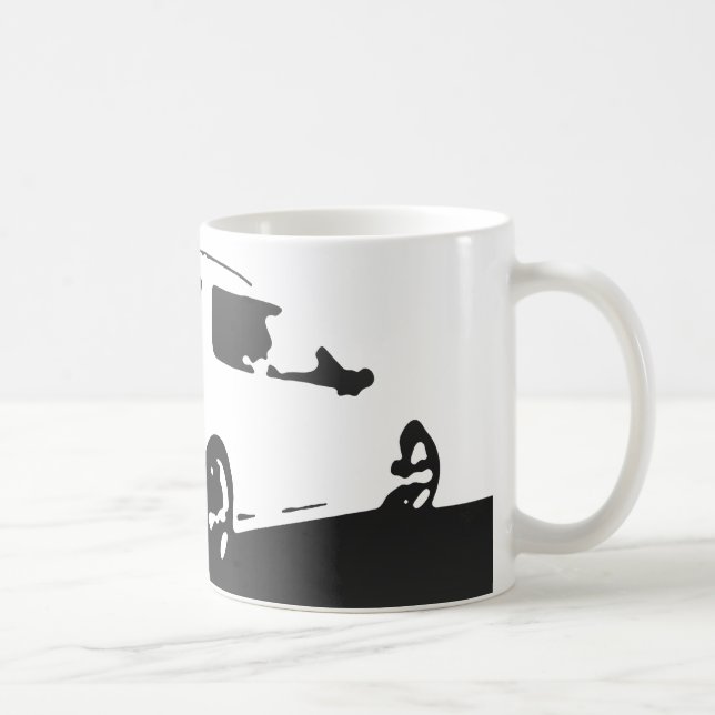 Saab 9-5 Aero rear - Charcoal on light backround Coffee Mug (Right)