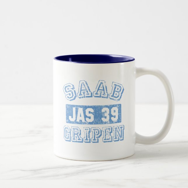 Saab Gripen - BLUE Two-Tone Coffee Mug (Right)