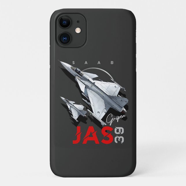 Saab JAS39 Gripen Swedish Fighterjet Aircraft Case-Mate iPhone Case (Back)