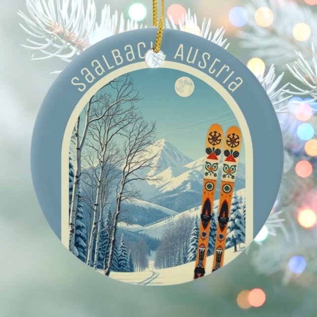 Saalbach Austria ski vacation souvenir  Ceramic Ornament (Creator Uploaded)