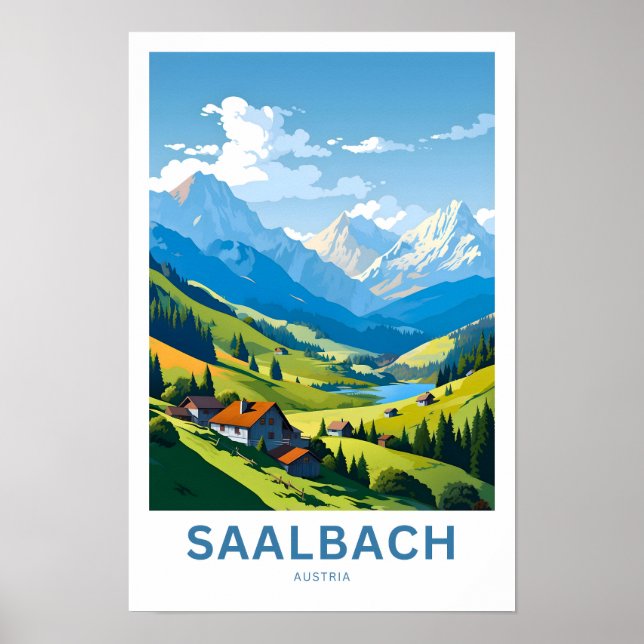 Saalbach Austria Travel Print (Front)