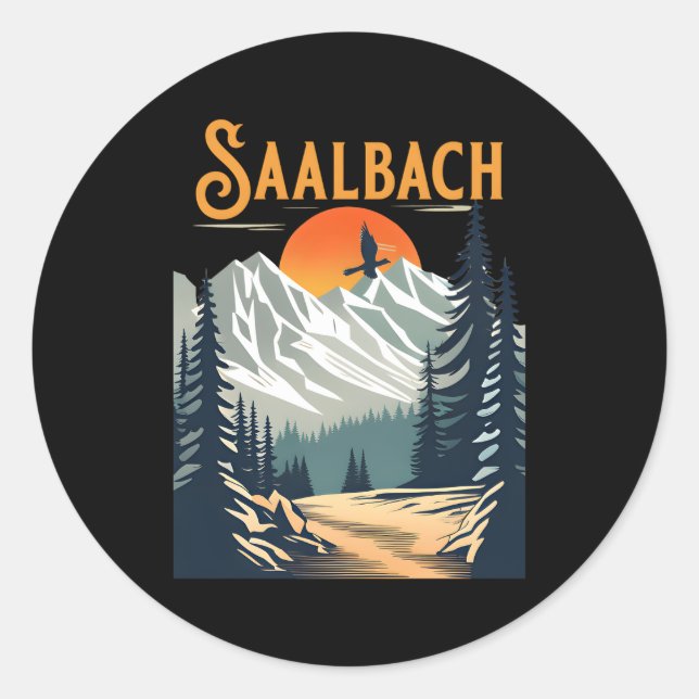 Saalbach Hiking Classic Round Sticker (Front)