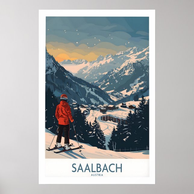 Saalbach Ski Print - Austria 1 (Front)