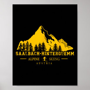 Saalch Hinterglemm Austria Ski Resort Alpine Skiin Poster