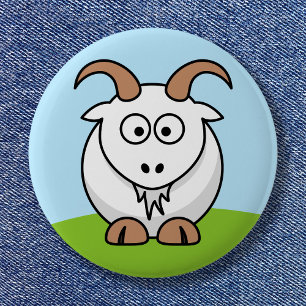 Saanen Goat 6 Cm Round Badge
