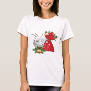 Saanen Goat With Holiday Spirit T-Shirt