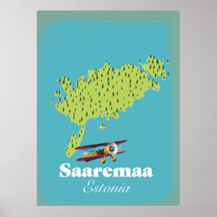 Saaremaa Estonia map  Poster