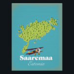 Saaremaa Estonia map  Poster<br><div class="desc">Saaremaa Estonia map in a beautiful vintage style.</div>