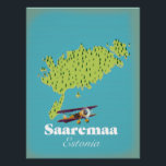 Saaremaa Estonia map  Poster<br><div class="desc">Saaremaa Estonia map in a beautiful vintage style.</div>