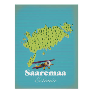 Saaremaa Estonia map Poster