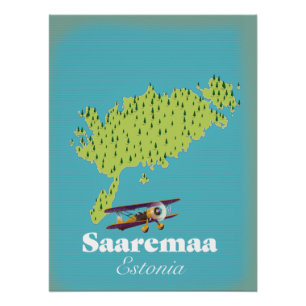 Saaremaa Estonia map Poster