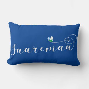 Saaremaa Flag Heart, Estonia Lumbar Cushion