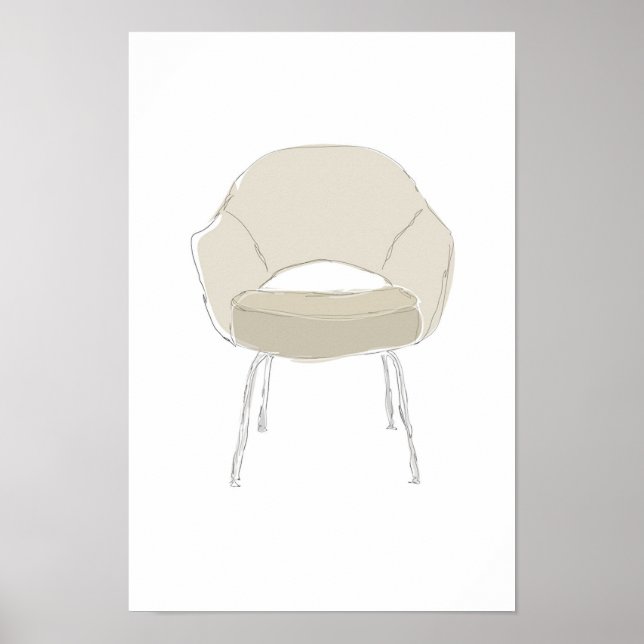 Saarinen S series chair scribble vector Poster (Front)