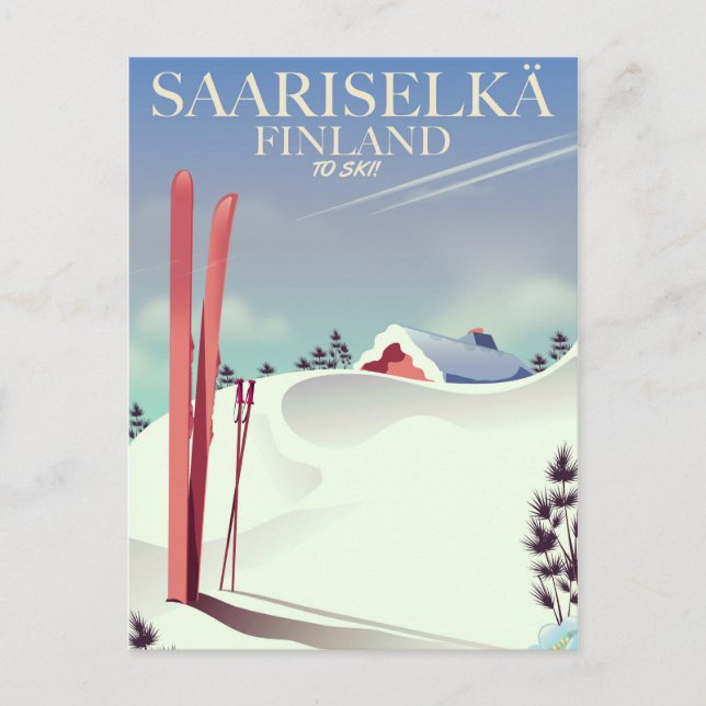 Saariselkä Finland ski poster Postcard (Front)