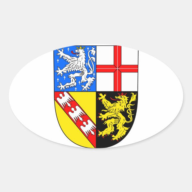 Saarland Coat Oval Sticker (Front)