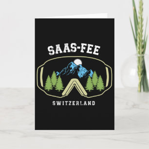 Saas-fee Ski Goggles Resort Swiss Alps Skiing Swit Card