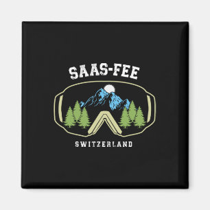 Saas-fee Ski Goggles Resort Swiss Alps Skiing Swit Magnet