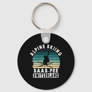 Saas-fee Ski Resort Swiss Alps Alpine Skiing Switz Key Ring