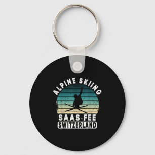 Saas-fee Ski Resort Swiss Alps Alpine Skiing Switz Key Ring