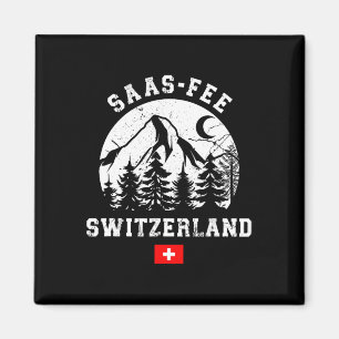 Saas-fee Switzerland Ski Resort Alps Alpine Skiing Magnet