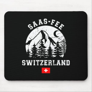 Saas-fee Switzerland Ski Resort Alps Alpine Skiing Mouse Pad