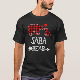 Saba Bear  Red Buffalo Plaid Grandma Bear Pajama T-Shirt