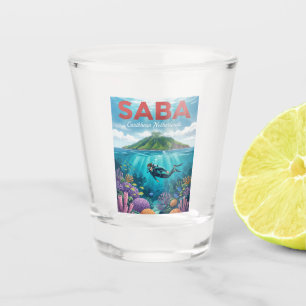 Saba Caribbean Netherlands Shot Glass