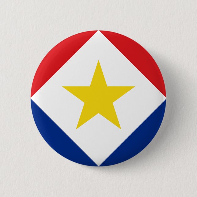 Saba Flag 6 Cm Round Badge (Front)