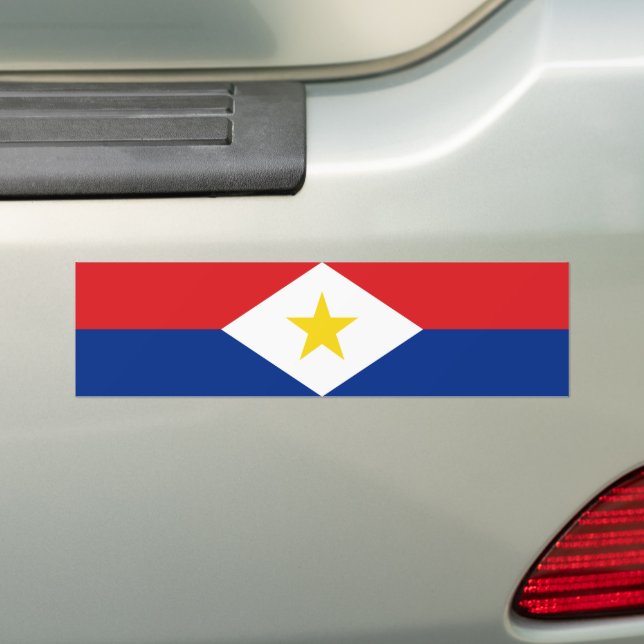 Saba Flag Bumper Sticker (On Car)
