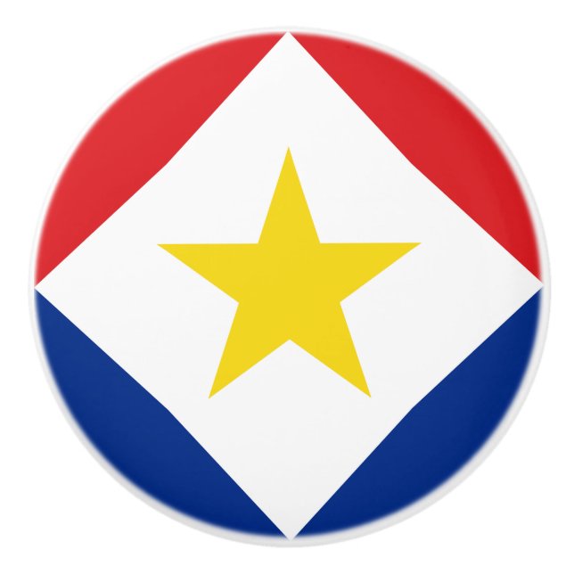 Saba Flag Ceramic Knob (Front)