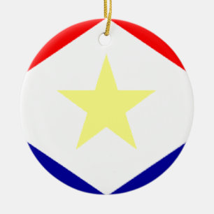 Saba Flag Ceramic Ornament