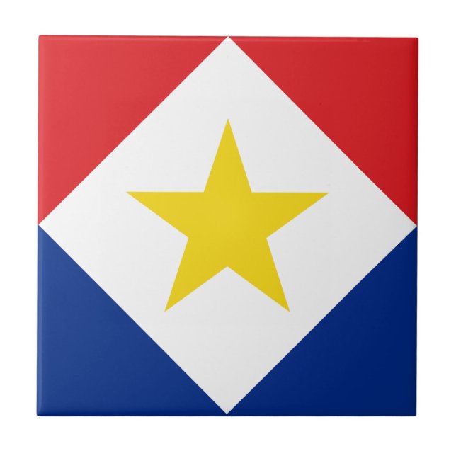 Saba Flag Ceramic Tile (Front)