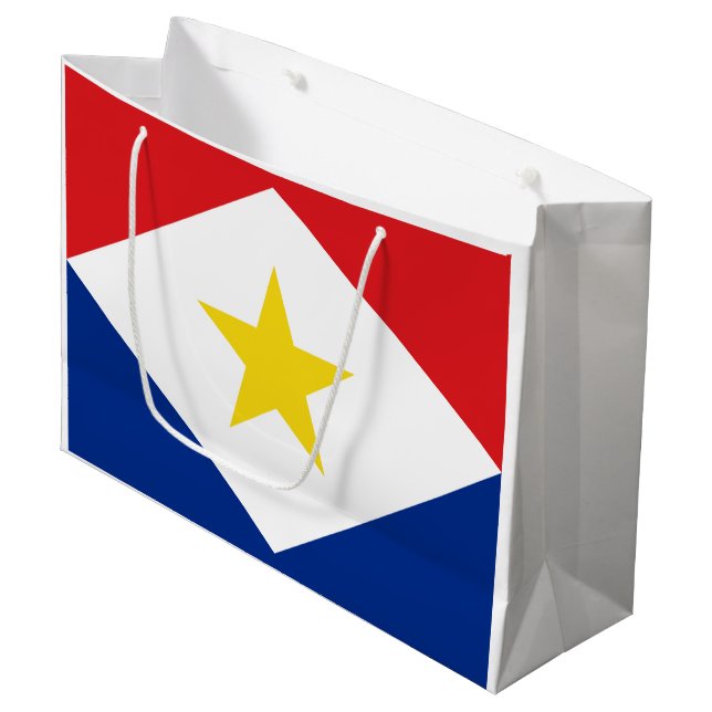 Saba Flag Large Gift Bag (Front Angled)