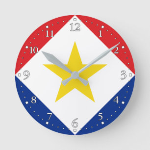 Saba Flag Round Clock