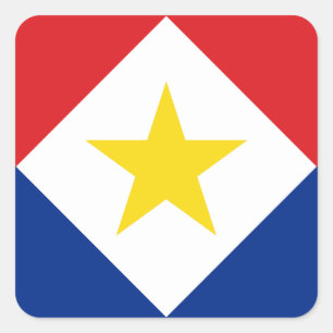 Saba Flag Square Sticker