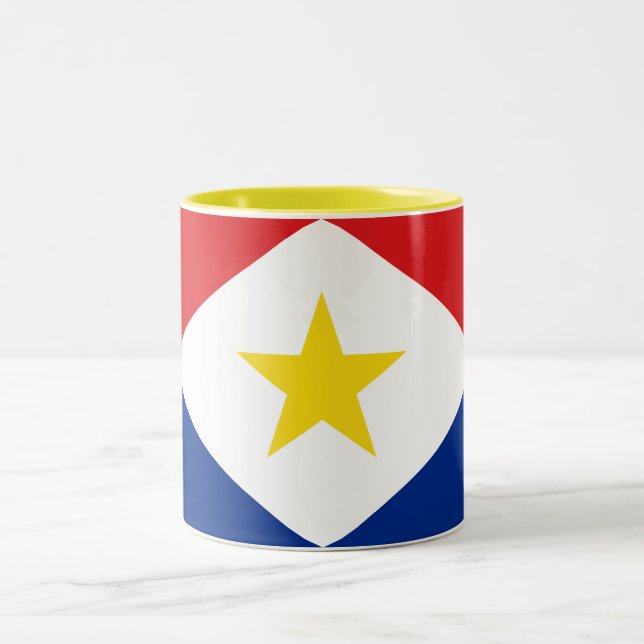 Saba Flag Two-Tone Coffee Mug (Center)