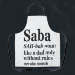 Saba Hebrew Grandpa Definition Jewish Hanukkah Gif Apron<br><div class="desc">Saba Funny Hanukkah Deinition Shirt</div>