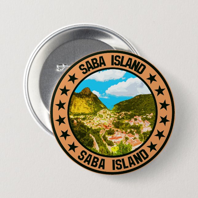 Saba Island                                        7.5 Cm Round Badge (Front & Back)