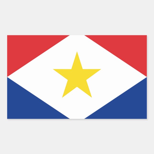 saba island flag Netherlands country region Rectangular Sticker (Front)