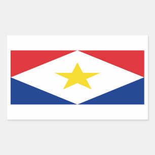 saba island flag Netherlands country region Rectangular Sticker