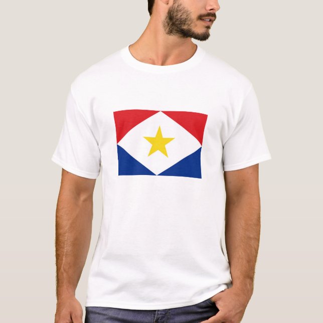 saba island flag Netherlands country region T-Shirt (Front)