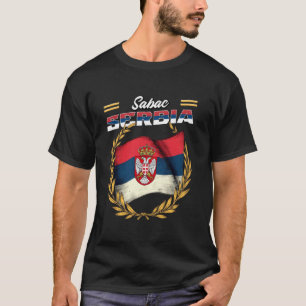 Sabac Serbia Souvenir Srbija Flag T-Shirt